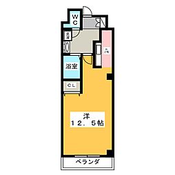 フォーリア 8階ワンルームの間取り