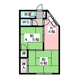 MITAMAコーポ 2階2Kの間取り