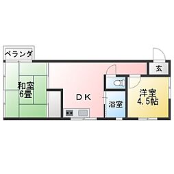 セピアハイツ 2DKの間取図画像