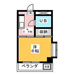 トータスコーポ 1Kの間取図画像