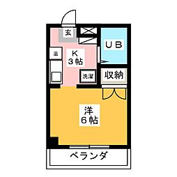 ドエル・クラ ワンルームの間取図画像