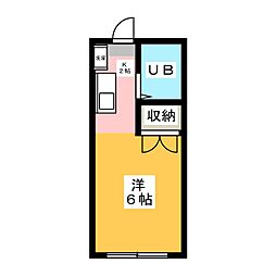 コーポこうよう ワンルームの間取図画像