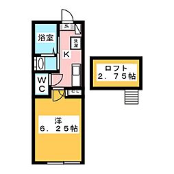 メゾンプリムール八王子 1Kの間取図画像