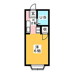 ドミール ワンルームの間取図画像