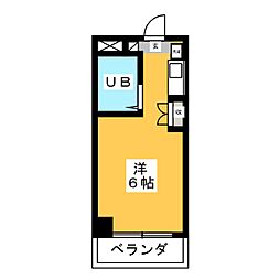 千信レジデンス ワンルームの間取図画像