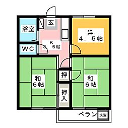 サニーコーポ 3Kの間取図画像