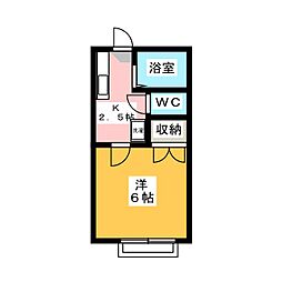 モンシャトー 1Kの間取図画像