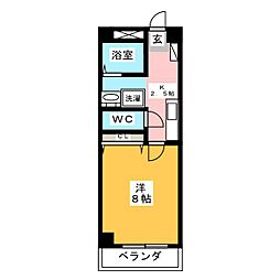 マジェスティ 1Kの間取図画像
