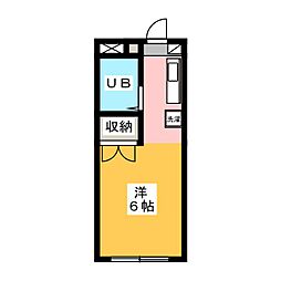 ステージアプラス八王子 1階ワンルームの間取り