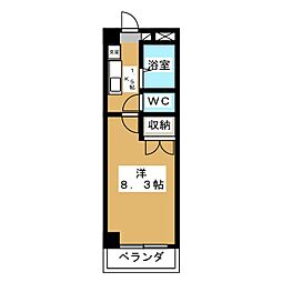 エタニティコート 1階1Kの間取り