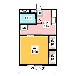 ＯＮビル 3階1DKの間取り