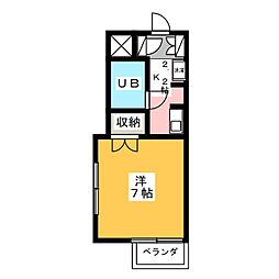ラディーナ滝山 1Kの間取図画像