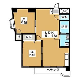 アドバンス132 2階2LDKの間取り