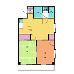 パークハイムＫＡＴＡＫＵＲＡ 3階2LDKの間取り