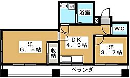 秀宏ビル 3階2DKの間取り