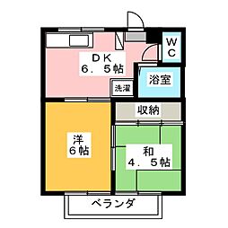 マインド北野 2DKの間取図画像