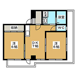 コートシャルム 2DKの間取図画像