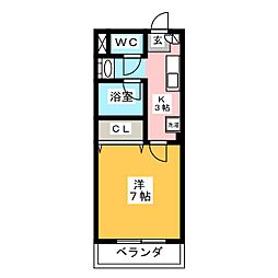 丹木田口ビル 1Kの間取図画像