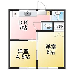 シャルムスズキ3 2DKの間取図画像