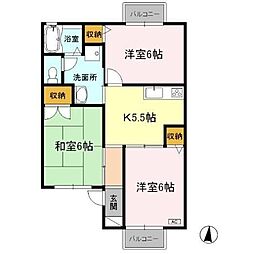 グランドールミツトヨ 1階3Kの間取り