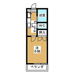 ヴィラージュ国立 1Kの間取図画像