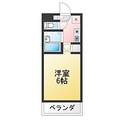 ルミエール中神 1Kの間取図画像