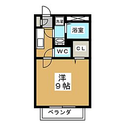 ルミエール 1Kの間取図画像