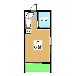モトウェル ワンルームの間取図画像
