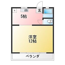 コーポ古沢 ワンルームの間取図画像
