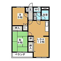 ニューライフ学園 2階2LDKの間取り