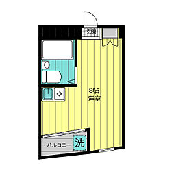 アパートメント石原 4階ワンルームの間取り
