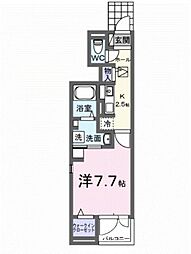 サンフィールド 1階1Kの間取り