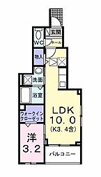 花水木 1階1LDKの間取り