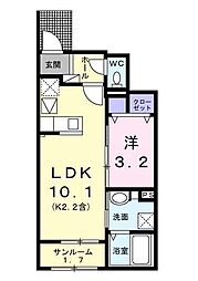 アルドーレ 1階1LDKの間取り