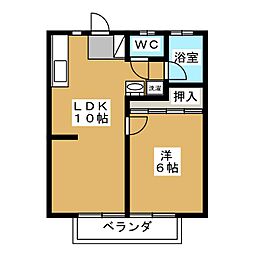 ＹＳハイツ 1階1LDKの間取り