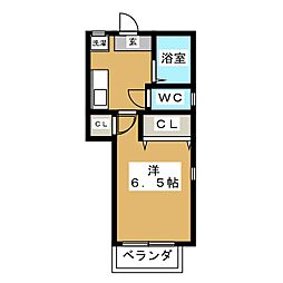 アネックス 1Kの間取図画像
