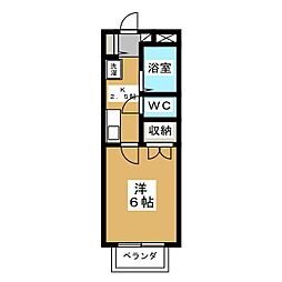 コモド・アビターレ 1Kの間取図画像