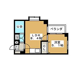 日神パレス立川第2 1LDKの間取図画像