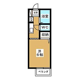 コーポひまわり 1Kの間取図画像