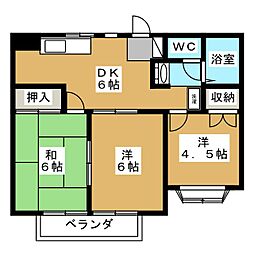 ハイムサンパティーク 3DKの間取図画像