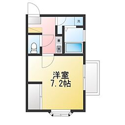 メープル国立1 1Kの間取図画像