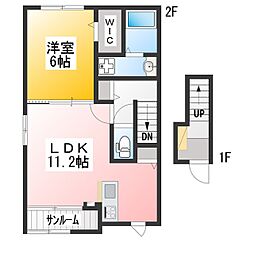 ヴィラソフィア 1LDKの間取図画像