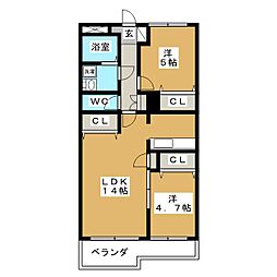 ザ・マーベラスマンション 2LDKの間取図画像