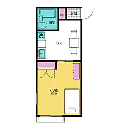 けやき台ハウス 1階1DKの間取り