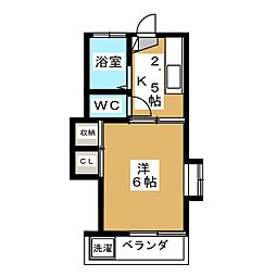 コーポすずき 1階1Kの間取り