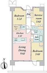 トラープランド蒼麗館 4階2SLDKの間取り