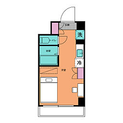 プライマルD三鷹 3階ワンルームの間取り