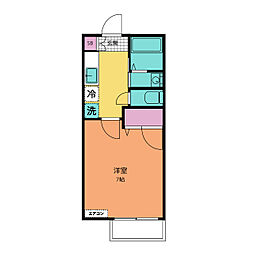 レスポワ―ル 1階1Kの間取り