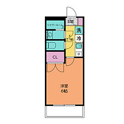 メイプルコート 1階1Kの間取り