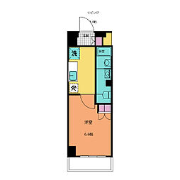 JR中央線 三鷹駅 徒歩8分の賃貸マンション 7階1Kの間取り